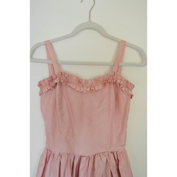 Vintage 80s Taffeta Ruffle Hem Gown Size X Small - Picture 5 of 9